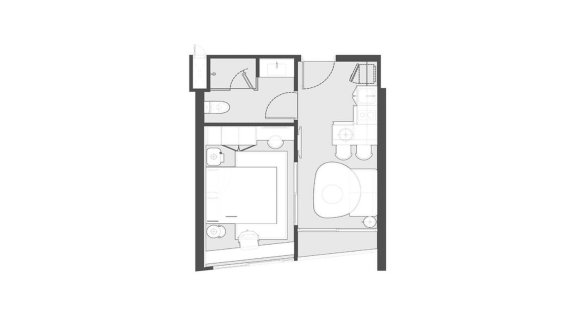 Планировка квартиры 1 спальня в ЖК Lavisco Living № 11005 (2D)