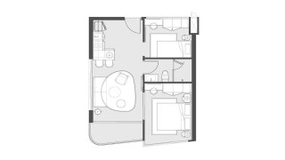 Apartment floor plan, 2 bedrooms in Lavisco Living No. 11006